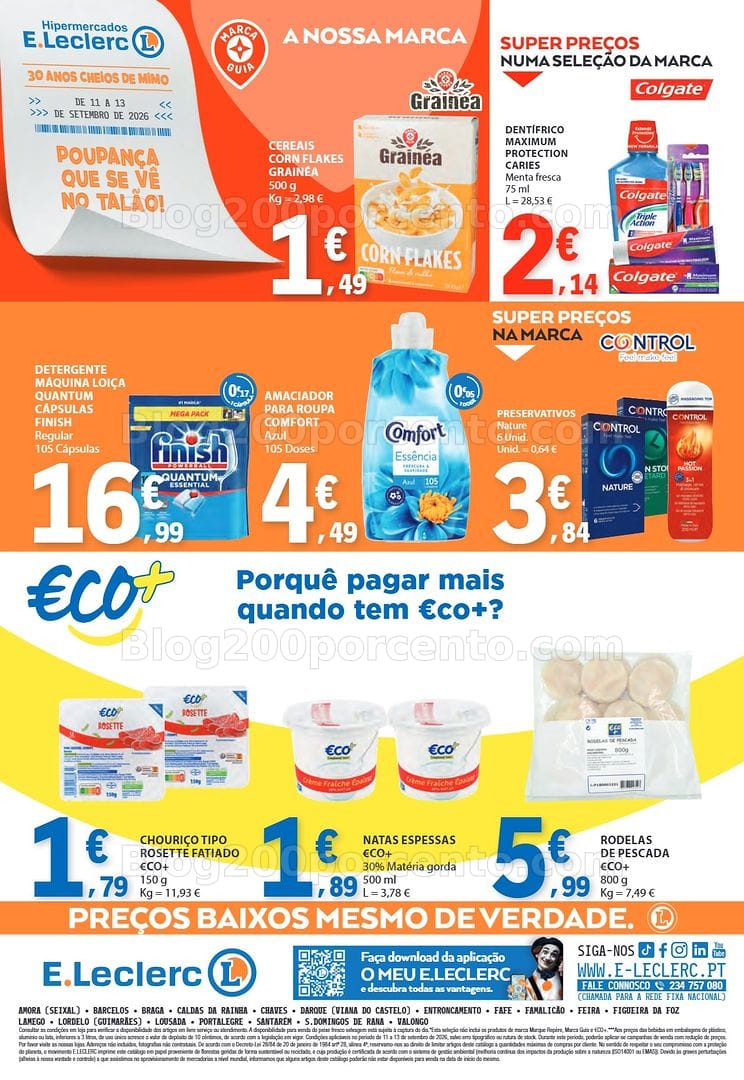 Antevisão Folheto E-LECLERC Promoções Fim de Semana - 11 a 13 setembro